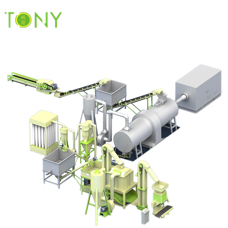 TONY høj kvalitet og professionel teknologi 7-8Tons \/ hr biomasse pelletanlæg